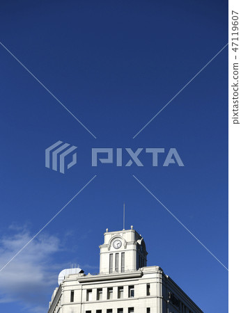 Tokyo cityscape in Japan I want to see the blue sky of Asakusa. Heisei last new year = January 2, 2019 shooting 47119607