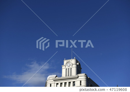 在日本的東京都市風景我想看見淺草的藍天。平成去年新年= 2019年1月2日拍攝 47119608