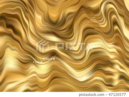 Modern colorful flow poster. Wave Liquid shape in black color background. Art design for your design 47120577