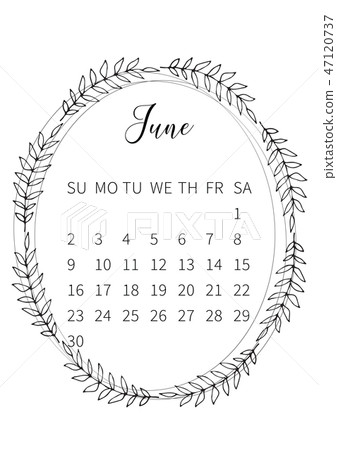Calendar 2019 with hand drawn romantic seasonal wreaths 47120737