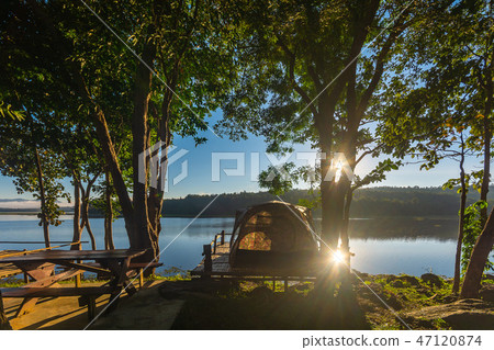 Camping tent on the mountain at Mae Puem National  47120874