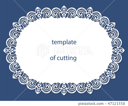 Greeting card of the oval shape with border Greeting card of the oval shape with border 47121558
