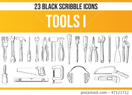 Scribble Black Icon Set Tools I Scribble Black Icon Set Tools I 47121712
