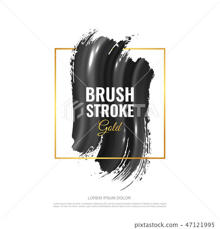 Brushes strokes. Banner. Gold. Brushes strokes. Banner. Gold. 47121995
