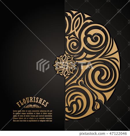 Vintage luxury decorative design of golden mandala. Vector background for greeting card 47122046