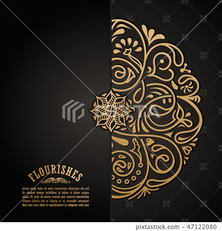 Vintage luxury decorative design of golden mandala. Vector background for greeting card 47122080