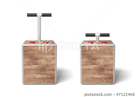 3d rendering of two wooden detonator boxes on white background. 47122408