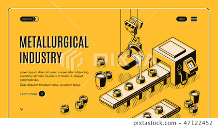 Metallurgical company isometric vector web banner 47122452