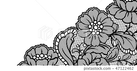 Lace ornamental background with flowers. 47122462