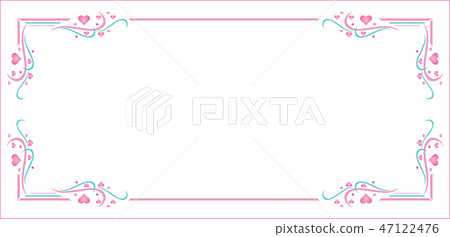 pink blue patterns heart frame valentines day card 47122476