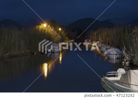 12 May 2018 Port Andratx, Majorca. Boat. Night 12 May 2018 Port Andratx, Majorca. Boat. Night 47123282