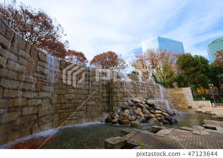Autumn leaves Shinjuku Central Park and Shinjuku Niagara Falls Autumn leaves Shinjuku Central Park and Shinjuku Niagara Falls 47123644