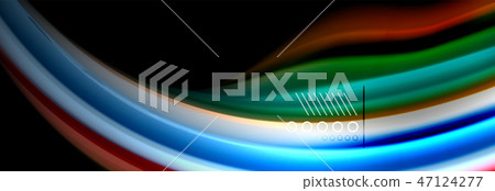 Color flow poster. Wave Liquid shape color background. Art design for your design 47124277