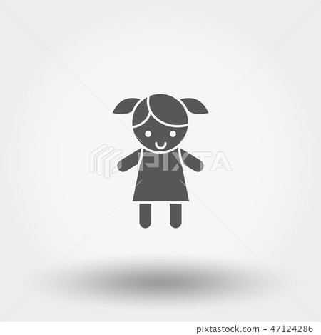 Doll. Toy. Icon. Vector. Silhouette. Flat design 47124286