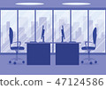 Design of a modern office designer workplace in purple 47124586
