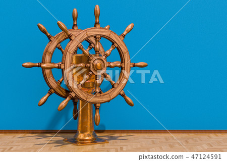 Ship's wheel or boat's wheel in room Ship's wheel or boat's wheel in room 47124591