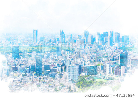 東京風景水彩風格 東京風景水彩風格 47125684