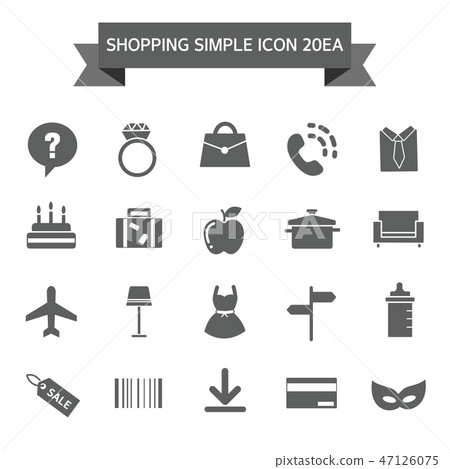 Simple flat icon collection - Stock Illustration [47126075] - PIXTA
