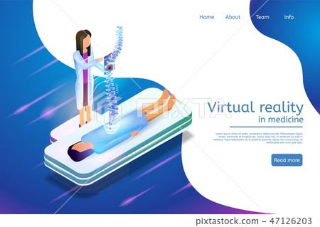 Isometric Banner Virtual Reality in Medicine 3d Isometric Banner Virtual Reality in Medicine 3d 47126203