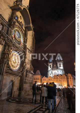 Czech Prague Astronomical Clock and Christmas Market Old Town Square Czech Prague Astronomical Clock and Christmas Market Old Town Square 47126774