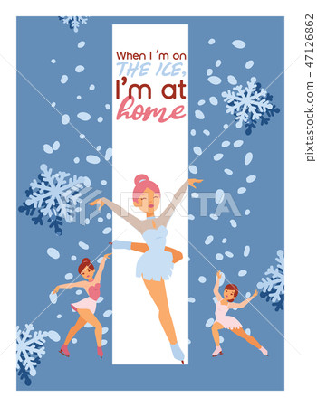 Figure skating vector backdrop girl character skates on competition and professional girlie skater Figure skating vector backdrop girl character skates on competition and professional girlie skater 47126862