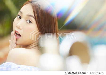 Woman portrait facial expression resort 47127378