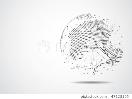 Global network connection. World map point Global network connection. World map point 47128105