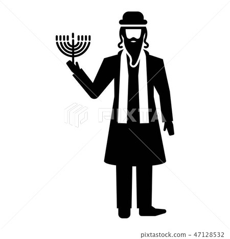 Jewish man icon, simple style 47128532