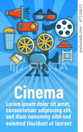 Cinema concept banner, cartoon style 47128623