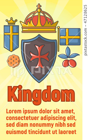 Kingdom concept banner, cartoon style 47128625