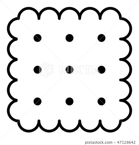 插图素材: square biscuit icon, outline style
