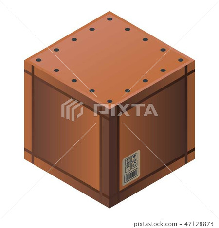 Closed parcel box icon, isometric style 47128873
