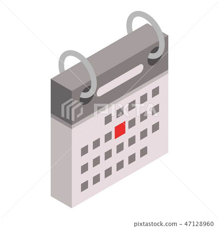 Festive date calendar icon, isometric style Festive date calendar icon, isometric style 47128960