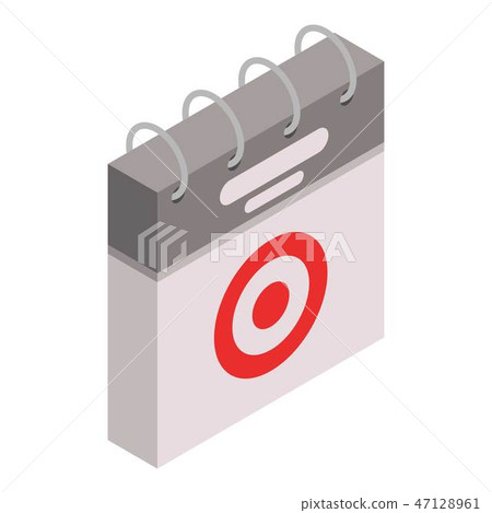 Calendar target day icon, isometric style Calendar target day icon, isometric style 47128961