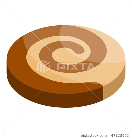Swirl biscuit icon, isometric style Swirl biscuit icon, isometric style 47128962