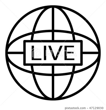 Global live video blog icon, outline style 47129030