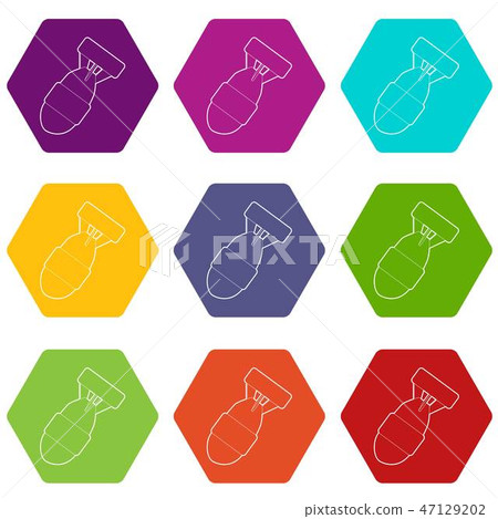Big bomb icons set 9 vector 47129202