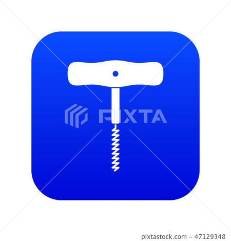 Corkscrew with a metal spiral icon digital blue Corkscrew with a metal spiral icon digital blue 47129348