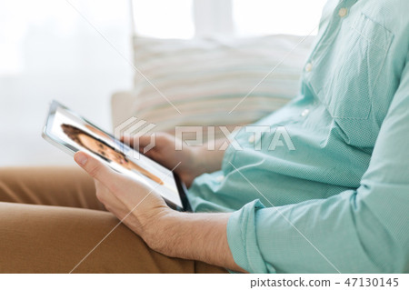 man having video call with helpline operator 47130145