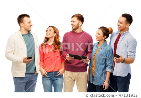 friends with smartphones and tablet computer friends with smartphones and tablet computer 47131912