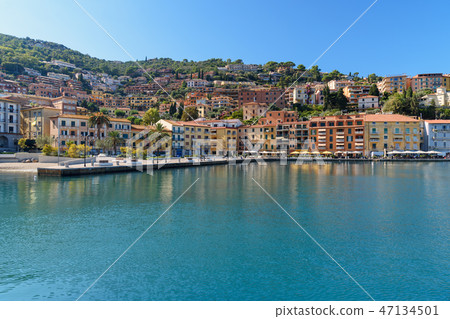 View of seaport town Porto Santo Stefano 47134501