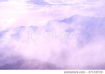 Sea of clouds, fog pattern and Shinano river Sea of clouds, fog pattern and Shinano river 47134559
