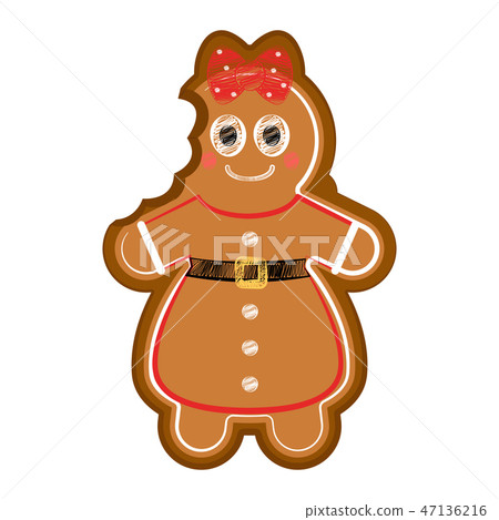 Happy bitten woman gingerbread 47136216