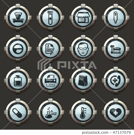 Drug store icons set 47137079