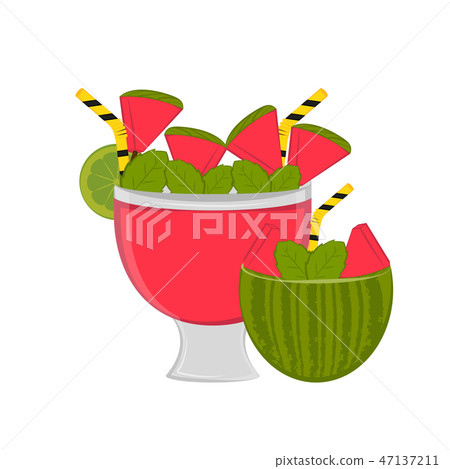 Isolated watermelon cocktail Isolated watermelon cocktail 47137211