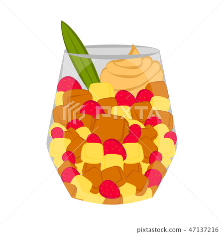 Fruit cocktail in a glass Fruit cocktail in a glass 47137216