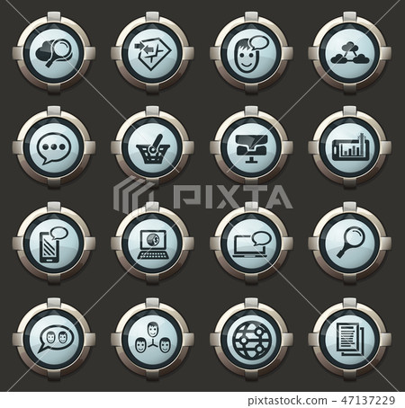 Data analytic and social network icons set Data analytic and social network icons set 47137229