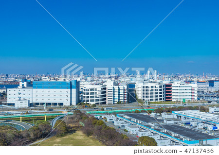 (Kanagawa Prefecture-urban scenery) Kawasaki's industrial area scenery 2 47137436