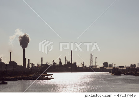 (Kanagawa Prefecture-urban scenery) Kawasaki industrial area scenery 10 47137449