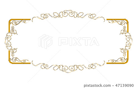 Metal texture baroque frame, decorative line, decorative box (white background) | Gold Gold | Vector Data Metal texture baroque frame, decorative line, decorative box (white background) | Gold Gold | Vector Data 47139090